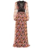 Il Gufo Floral Silk Gown
