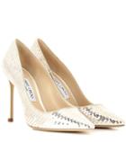 Jimmy Choo Romy 100 Sequin And Satin Pumps