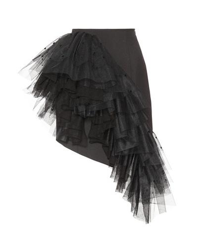 Saint Laurent Embellished Wool-crêpe Skirt