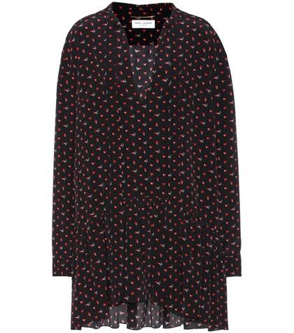 Saint Laurent Printed Silk Mini Dress