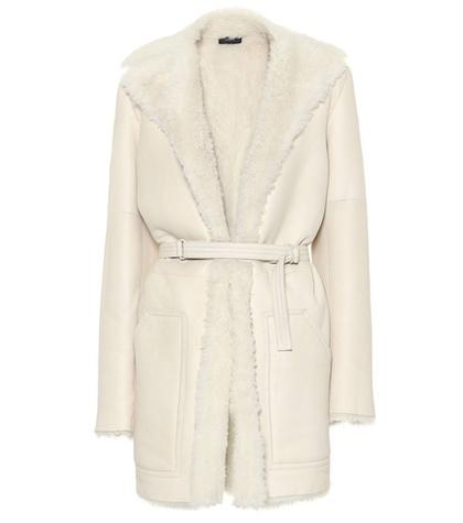Joseph Hank Short Leather And Shearling Coat