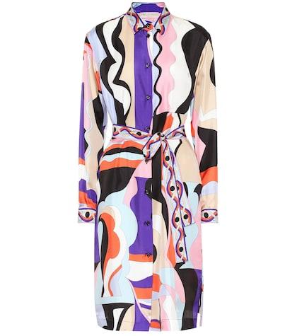 Emilio Pucci Printed Silk-twill Shirt Dress
