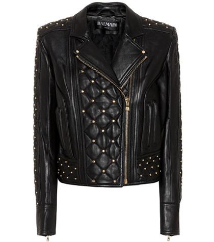 Balmain Studded Leather Moto Jacket