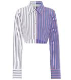 Off-white Cropped Striped Cotton Shirt
