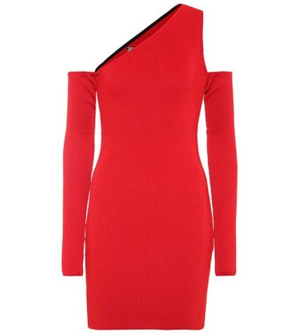 Amiri Cold-shoulder Knitted Minidress