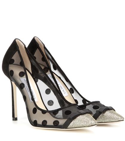 Jimmy Choo Dorothy 100 Mesh And Glitter Pumps
