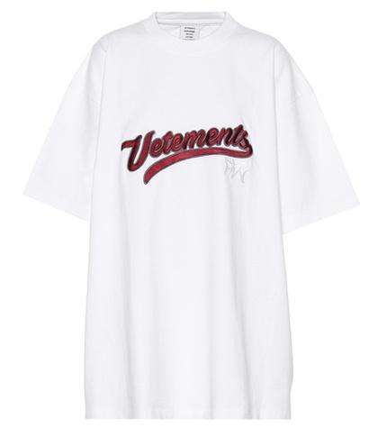 Vetements Embroidered Cotton T-shirt