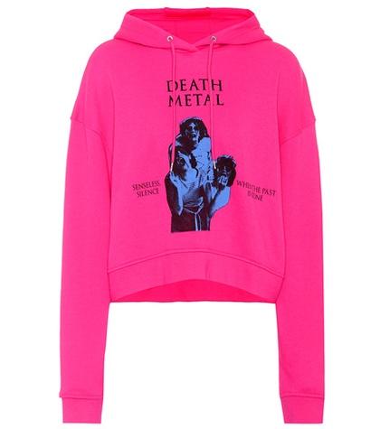 Mcq Alexander Mcqueen Death Metal Cropped Hoodie