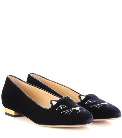 A.p.c. Kitty Velvet Ballerinas