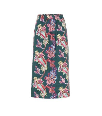 Tibi Paisley-printed Cotton Skirt