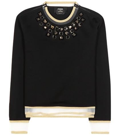Fendi Embellished Cotton Top