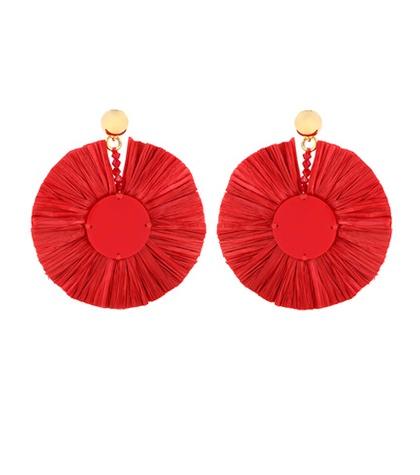 Oscar De La Renta Raffia Earrings