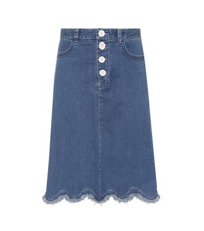Zimmermann Scalloped Denim Skirt