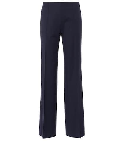 Chlo Mid-rise Wide-leg Wool-blend Pants
