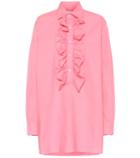 Plan C Oversized Ruffled Cotton Blouse
