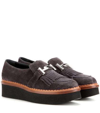 Tod's Suede Platform Loafers