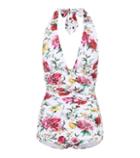 Dolce & Gabbana Floral-printed Halter Swimsuit