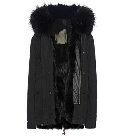 Mr & Mrs Italy Mini Fur-lined Cotton Parka With Fur-trimmed Hood