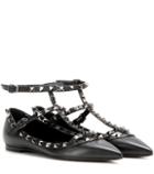 Valentino Garavani Valentino Garavani Rockstud Noir Leather Ballerinas