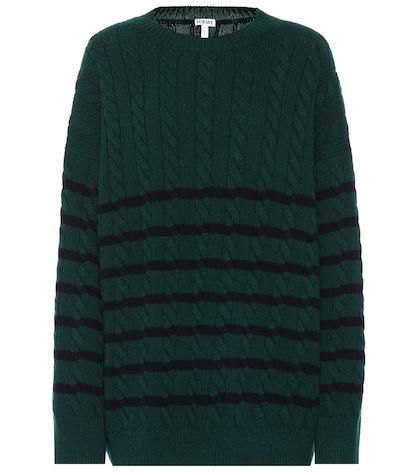 Loewe Striped Cable-knit Wool Sweater