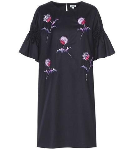 See By Chlo Dandelion Embroidered And Smocked Wool Dress