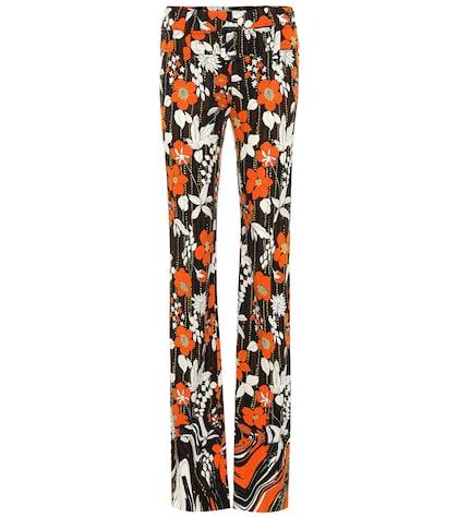 Prada Floral Jersey Mid-rise Pants