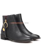 Gucci Louise Flat Leather Ankle Boots