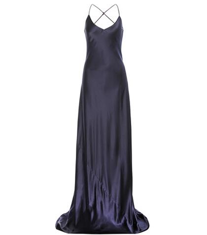 Olivia Von Halle Perminova Silk-satin Slip Gown