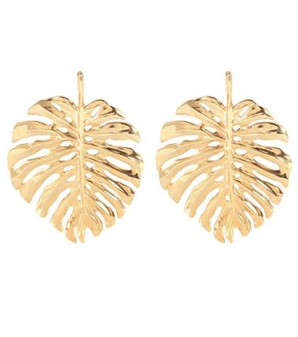 Oscar De La Renta Palm Leaf Earrings