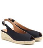 Versace Dosalia Canvas Wedge Espadrilles
