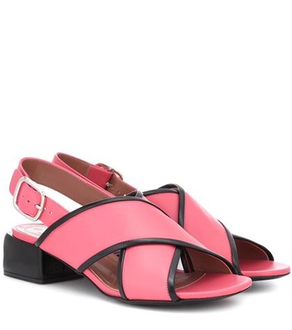 Marni Leather Crossover Sandals