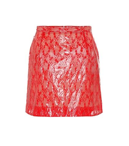 Christopher Kane Coated Lace Miniskirt