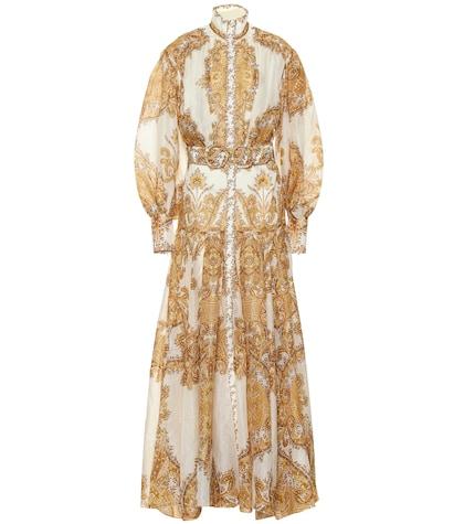 Zimmermann Zippy Paisley Linen And Silk Dress
