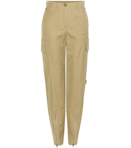 Helmut Lang High-rise Cotton And Linen Blend Cargo Trousers
