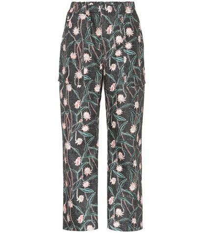 Isabel Marant Loris Cigarette Cropped Printed Pants