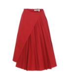Off-white Pleated Cotton Twill Skirt