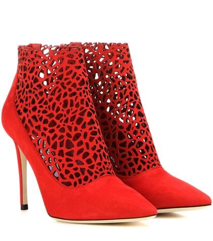 Jimmy Choo Maurice 100 Cut-out Suede Ankle Boots