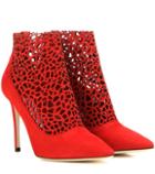 Jimmy Choo Maurice 100 Cut-out Suede Ankle Boots