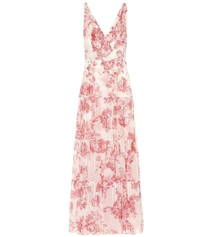 Oscar De La Renta Printed Silk Maxi Dress