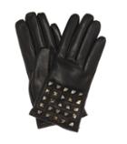 Valentino Rockstud Cashmere-lined Leather Gloves