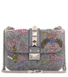 Valentino Valentino Garavani Lock Crystal-embellished Shoulder Bag