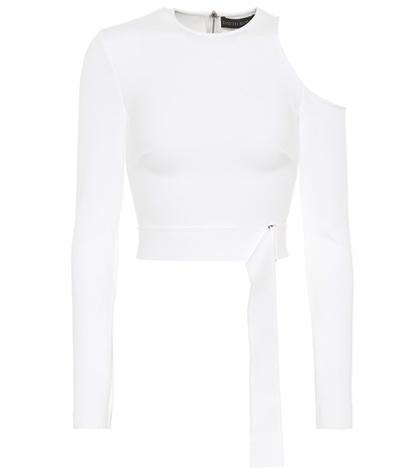 David Koma Belted Cutout Knitted Top