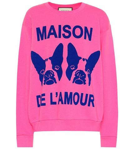 Gucci Guccy Embellished Cotton Sweatshirt