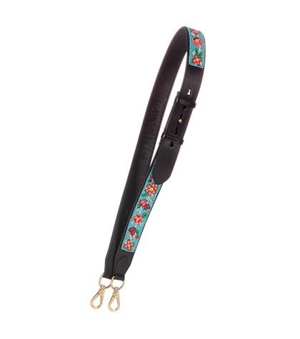 Polo Ralph Lauren Beaded Floral Leather Shoulder Strap
