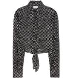 Saint Laurent Cropped Polka-dot Shirt