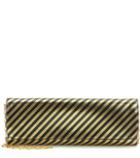 Balenciaga Pochette M Metallic Striped Leather Clutch