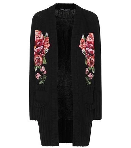 Dolce & Gabbana Floral-embroidered Cashmere Cardigan