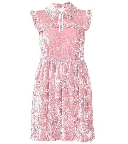 Miu Miu Crushed Velvet Dress