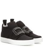 Roger Vivier High Top Sneaky Viv Satin Slip-on Sneakers