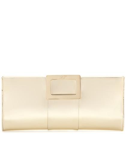 Tory Burch Belle Vivier Metallic Leather Clutch